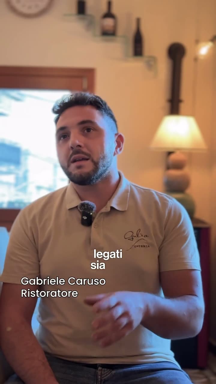 Fotogramma dell'intervista a Gabriele Caruso